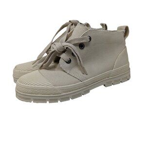 Vintage 1990s Y2K Landrover Thom Mcan Beige Cream Khaki Canvas Boots Shoes Sz 8